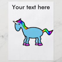 Blue unicorn personalized flyer