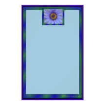 Blue Water Lily Stationery