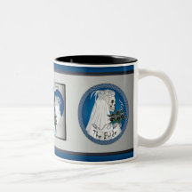 Blue Wedding Skulls Mug