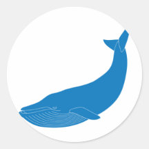 Blue Whale Marine Mammals Wildlife Oceans Round Sticker