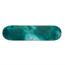 Blue White and Black Galaxy Art Skateboard