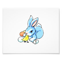 blue white rabbit chick.png photo