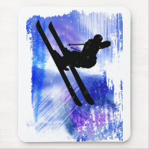Blue & White Splashes Mouse Pads