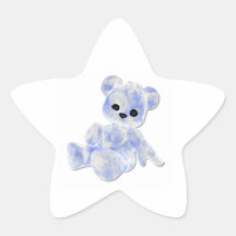 Blue & White Teddy Bear Sticker