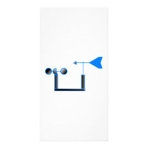 Blue Wind Speed and Weather Vane Custom Photo Card