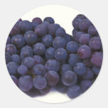 blue wine grape round sticker