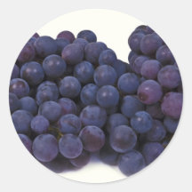 blue wine grape round sticker