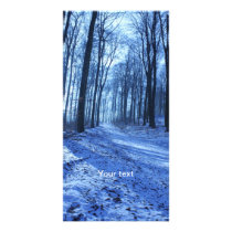 Blue Winter Landscape Custom Photo Card