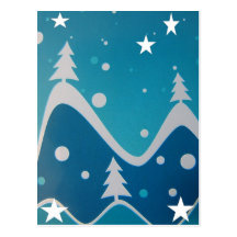 Blue xmas postcards