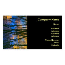 Blue & Yellow Abstract Reflections Patterned Business Cards