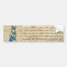 Blue & yellow butterrflies bumper sticker