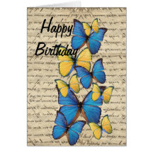 Blue & yellow butterrflies cards