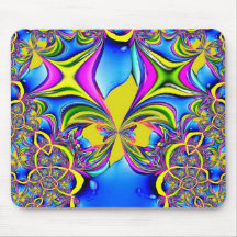 Blue Yellow Fractal Mousepad