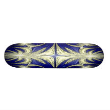 Blue Yellow Fractal Skateboard