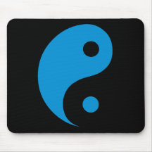 Blue Yin Yang Symbol Mouse Pad