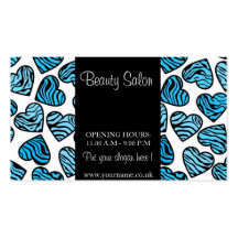 Blue Zebra Hearts Design Business Card