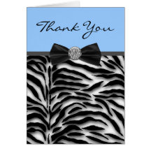 Blue Zebra Thank You Cards