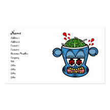 Blue zombie monkey business card template