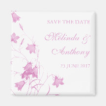 Bluebells - Pink Save the Date Magnets