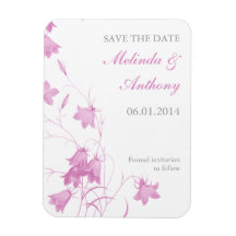 Bluebells - Pink Save the Date Rectangle Magnet