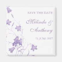 Bluebells - Purple Save the Date Refrigerator Magnets