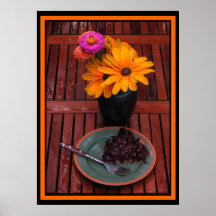 Blueberry Tart and Flowers Print