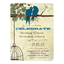 Bluebirds Sitting In a Tree Wedding Invite