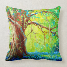 Bluebonnets Under The Oak Throw Pillow
