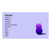 blueglasscat,jpg, Name, Address 1, Address 2, C... Business Card Template
