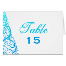 Blues Winter Flourishes Table Number Card