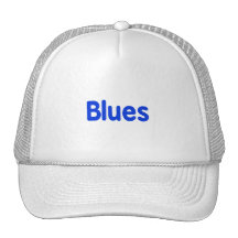 Blues word blue music design.png mesh hat
