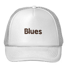 Blues word brown music design.png trucker hats