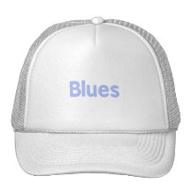 Blues word cornflower music design.png trucker hats