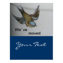bluetit-wir sind umgezogen post card