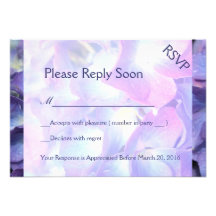 Bluish Purple Hydrangea RSVP Response Card Custom Invitation