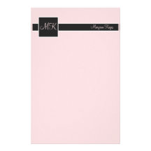 Blush & Black Colour Block Stationery