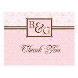 Blush & Brown Thank You Postcard