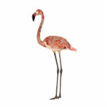 Blush Floral Flamingo Sculpture Photo Cutout