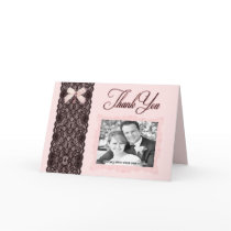 Blush Lace Wedding Thank You Card
