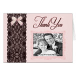 Blush Lace Wedding Thank You Card