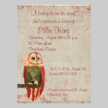 Blush Owl Baby Invitation invitations