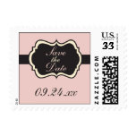 Blush Pink, Cream, and Grey Save the Date Postage