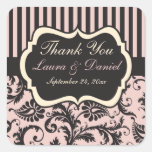 Blush Pink, Cream, Grey Wedding Favour Sticker