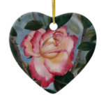 Blushing Delight Rose Ornament