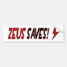 BMP Zeus Saves !!! Bumper Stickers