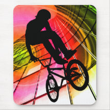 BMX in Lines & Circles Mouse Pads