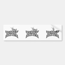 BMX king text design grayscale Bumper Stickers