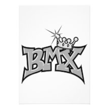 BMX king text design grayscale Invitations