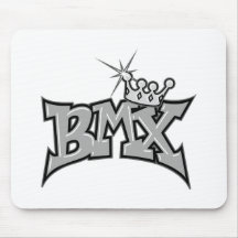 BMX king text design grayscale Mousemat