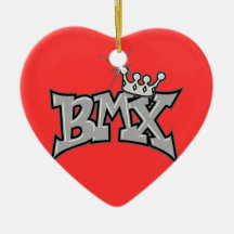 BMX king text design grayscale Christmas Tree Ornaments